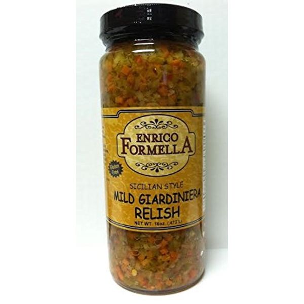 Enrico Formella | Mild Giardiniera Relish | Italian – Chicago Style Pickled Vegetable Spread 16oz.