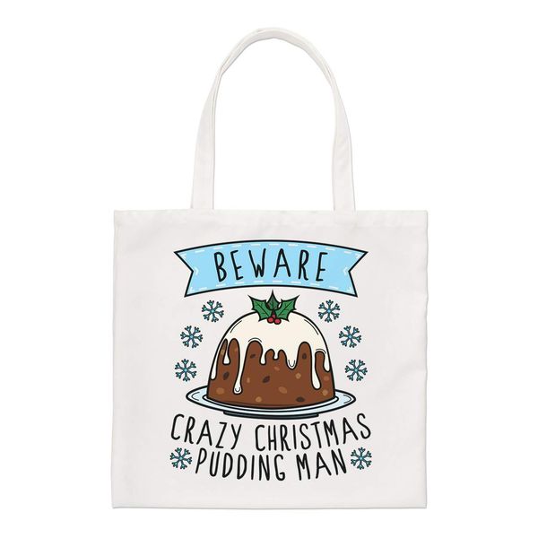 Beware Crazy Christmas Pudding Man Regular Tote Bag