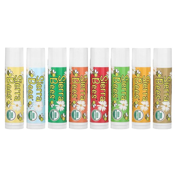 Sierra Bees, Organic Lip Balms, Variety Pack, 8 Pack, 0.15 Oz Each