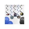 Creative Party PC035533 Outer Space Hanging Swirl Decorations-5 Pcs, Paper, Multi Color