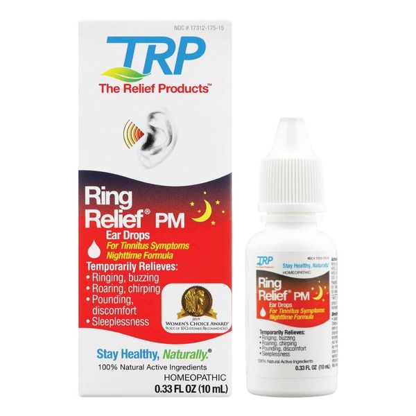 Ring Relief PM Ear Drops for Ringing in The Ears and Tinnitus Symptoms, Night time Formula