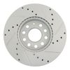 Performance Brake Rotor Drilled Slotted Coated Front Pair for VW Audi