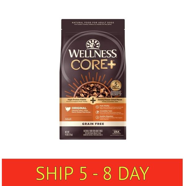 Wellness CORE RawRev Natural Grain Free Dry Dog Food....Turkey, 4lb Bag (w16)