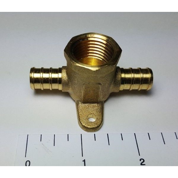 1 PIECE 1/2" PEX X 1/2" PEX X 1/2" FEMALE DROP EAR TEE, LEAD FREE BRASS