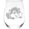 Smiling Beaver stemless wine glass, 17 oz.