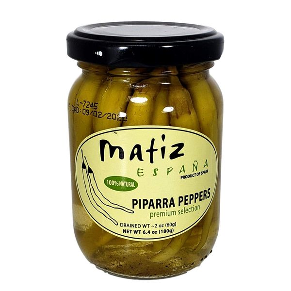 Matiz Piparras, Basque Guindilla Peppers (6.4 oz.) Spanish Green Pickled Peppers from Spain