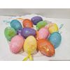 (12) EASTER SEQUINS PASTEL EGG TREE ORNAMENTS WREATH DECOR 2.25"