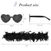 Flintronic Feather Boa, Colourful Feather Boas with Rimless Sunglasses, 2 m Fluffy Feather Boa for Women, Costume Accessories, Feather Scarf for Wedding, Carnival, Birthday, Cosplay, Christmas, #1