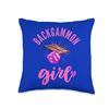 Backgammon Girl Dice Classic Board Game Tournament Throw Pillow