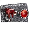 DC12V Racing Car Ignition Switch Panel Carbon Fiber Rocking Switch+ Engine Start Push Button with Red Indicator Light