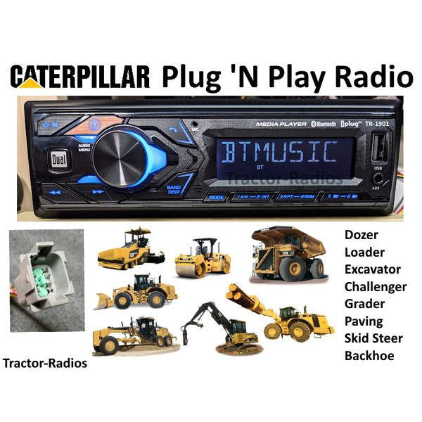 Plug & Play Caterpillar Tractor Radio Bluetooth Loader Dozer Excavator Cat
