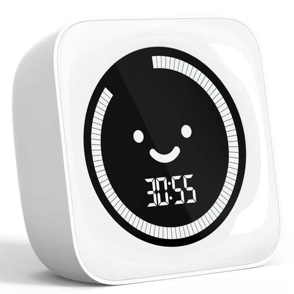 Visual Timer, 99 Minute Digital Timer Kitchen Timer Desk Timer for Office Supplies Home Timer Productivity Timer Management Tool Countdown Count Up Timer, White