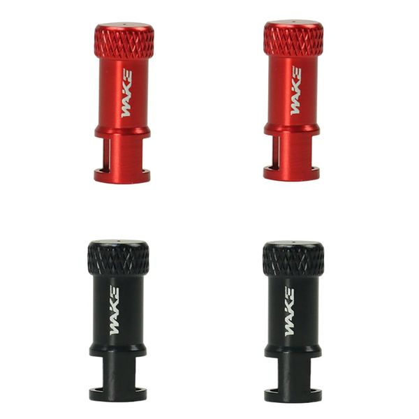 FOMTOR Presta Valve Caps, 4pcs (Black Red), Durable Aluminium Alloy, Anodized Finish, Universal Fit, Bicycle Accessories