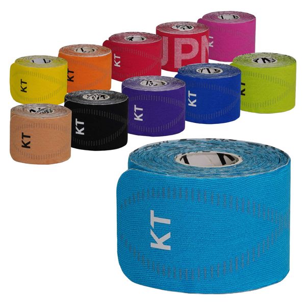 KT Tape KTPR20/LBPRO20 Kinesiology Tape (Elastic Release Paper), Laser Blue Precut 2.0 x 9.8 inches (5 x 25 cm), Pack of 20, No Scissors Required, Compatible with All Areas, One Size Fits Most