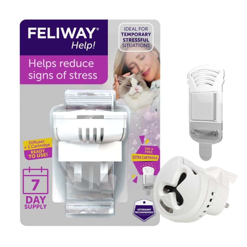 Image showcasing Feliway Help 7 Day Starter Kit, Plug In Anxiety Relief Pheromone ...