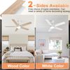 48 Inch White Ceiling Fan with Lights and Remote Control,Dimmable 3 Color Temper