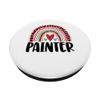 Happy Painter Regenbogen Funny Men Leopard Rainbow Love PopSockets mit austauschbarem PopGrip