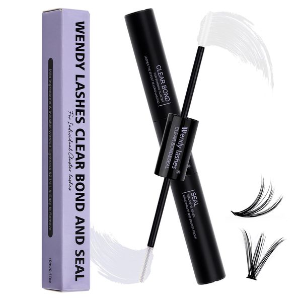 Wendy Lashes Wimpernkleber Clear Lash Bond and Seal DIY Wimpernverlängerung Lash Glue Bond and Seal weiße Wimpernkleber Cluster Lash Glue(Clear Lash Bond and Seal-10ml)