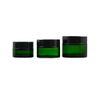 3PCS Upscale Empty Refillable Glass Cream Lotion Packing Bottle Jars Cosmetic Makeup Eye Cream Storage Holder Container with Black Cap and PP Liner DIY Beauty Tool (Green, 30g/1oz)