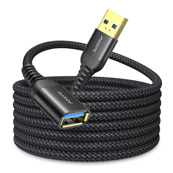 AINOPE 5m USB-Verlängerungskabel Typ A Stecker zu Buchse USB 3.0 Verlängerungskabel Hohe Datenübertragung Kompatibel mit Webcam, Gamepad, USB Tastatur, Flash Drive, Festplatte, Drucker