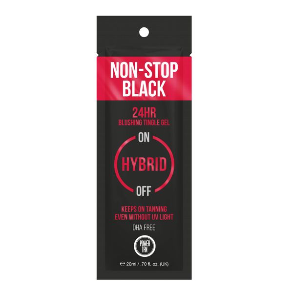 Power Tan Non-Stop Black Tingle Gelee (DHA Free) Hybrid UV Sunbed Tanning Accelerator Lotion 20ml