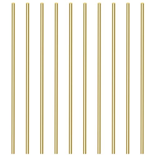 10 Pieces 12 inches 1/8 inch Brass Rods, Sutemribor Brass Solid Round Rod Lathe Bar Stock, 1/8 inch in Diameter, 12 inches in Length