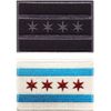Chicago City Flag Embroidered Patch [2PC Bundle - 3.0 X 2.0 inch - Hook Fastener CH01-CH9]