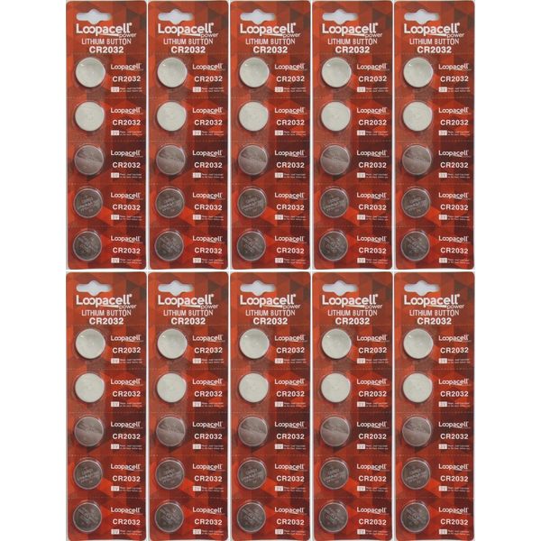 Loopacell CR2032 Lithium 3V 50 Batteries