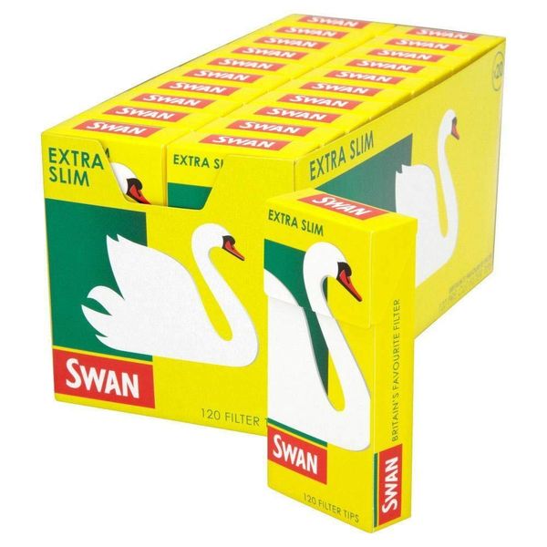 10 PACK OF SWAN EXTRA SLIM CIGARETTE FILTER TIPS(HALF BOX) = 1200 TIPS