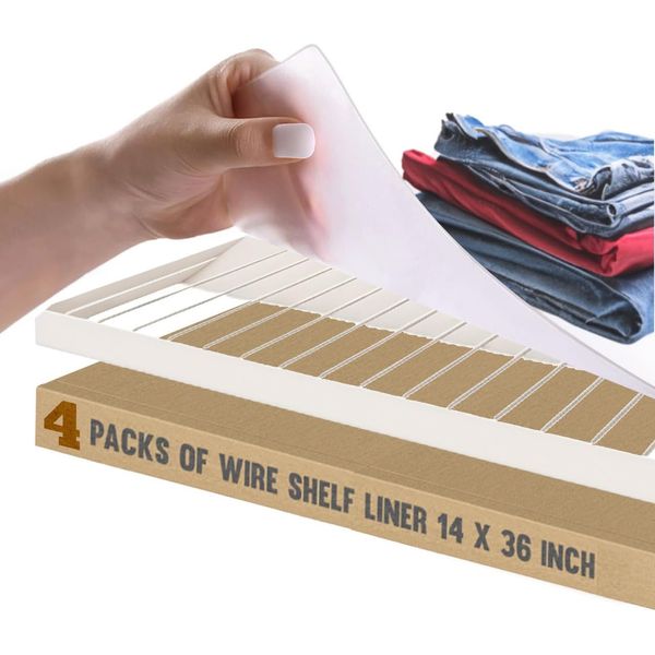 4 Pack of Shelf Liner Measure 11.75X47 Inch Which Fits 12X48 Inch Wire Shelf and