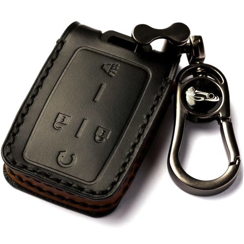 GLECHAZ Key Fob Cover for Chevy Silverado Colorado GMC Canyon Sierra 2014 2015 2016 2017 2018 2019 2020 2021 Keyless Entry Remote (4B-Black)