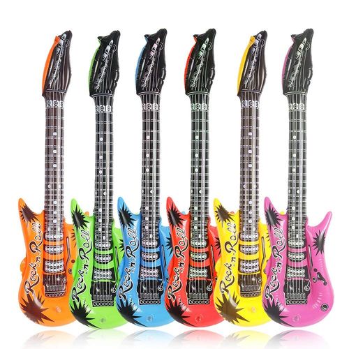 CCINEE 12Pack 35 Inch Novelty Inflatable Rock Star Guitar Toys Assorted Color for Children Party Accessories Favors