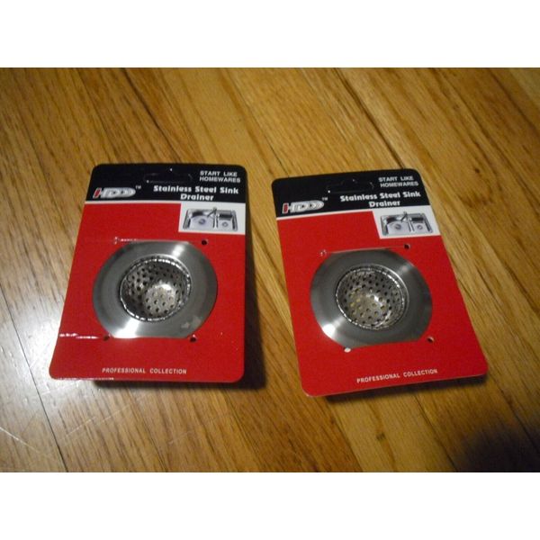 New !  2 x Stainless Steel Drainer Basin Filter Mesh Sink Strainer