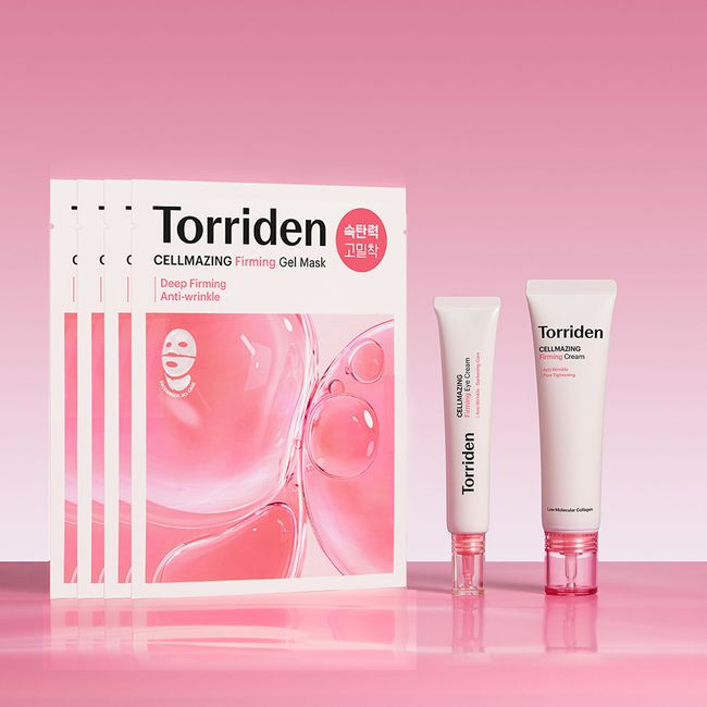 [3-piece set] Toriden Cell Maging Collagen Elasticity Cream 60ml + Eye Cream 30ml + 4 Gel Masks