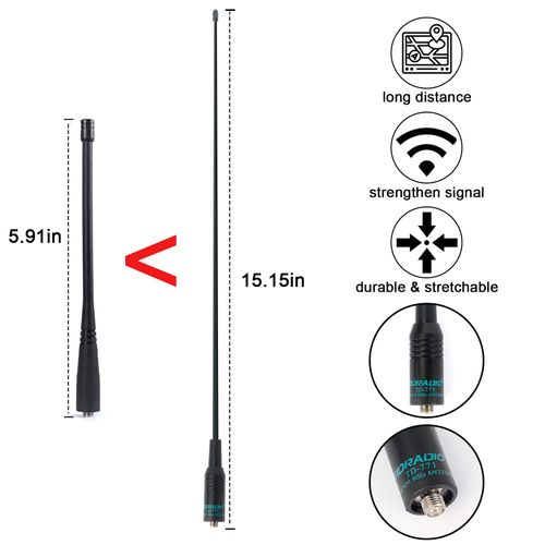 TIDRADIO Air Band Antenna &Police Band (2 Pack, 120/300MHz), for BAOFENG 5RM 5RX A36Plus UV-K5 TD-H3 Ham GMRS Radio Walkie Talkie, SMA-F
