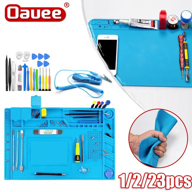 Silicone Soldering Mat ESD Antistatic Heat Resistant Insulation Work Mat  Soldering Station Kit Repair Pad Maintenance Platform