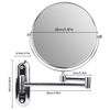 10x Magnifying Wall Mounted Makeup Bathroom Mirror Adjustable Height Double-Side