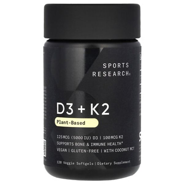 D3 + K2, Plant-Based, 120 Veggie Softgels