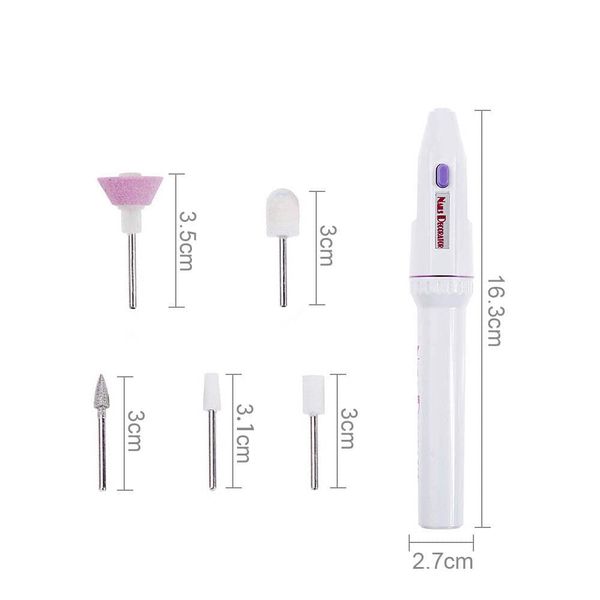 Manicure Professional Electric Nail Cutter Nail File Set Pedicure with 5-Grinding Head for Fingernail and Toenail