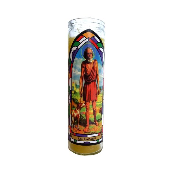 Staci19 Saint Lazarus (San Lazaro) Devotional Yellow Candle