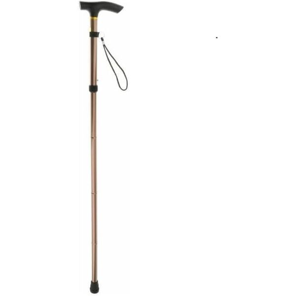 Hangu® Walking Stick Hiking Stick Easy Adjustable Height Folding Extendable Walking Cane Flexible Lightweight and Portable Walking Aid Mobility Aid Collapsi-ble Metal Folding Walking cane (Brown)