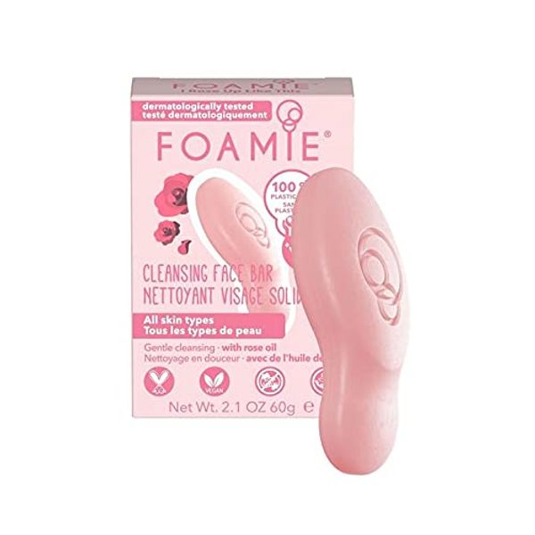Rose Oil Face Bar with Niacinamide. Plastic-Free, Soap-Free, Ultra-Gentle, No Sulphates or Parabens. Made in the UK