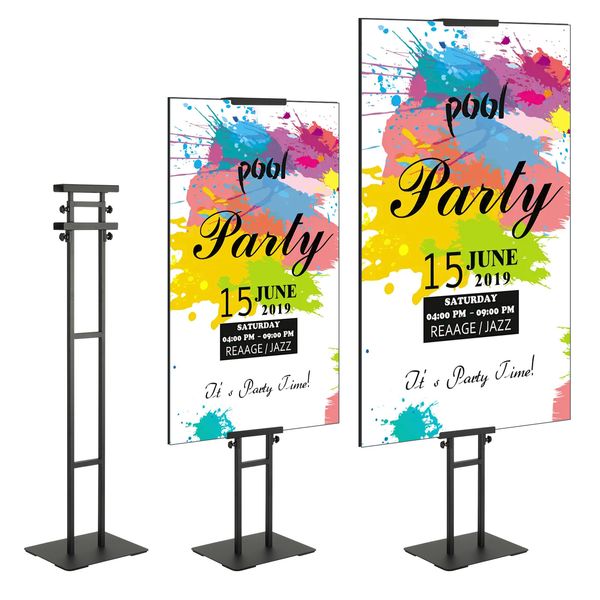 VEVOR Poster Stand Floor Standing Sign Holder 75" Adjustable Height Double-Sided