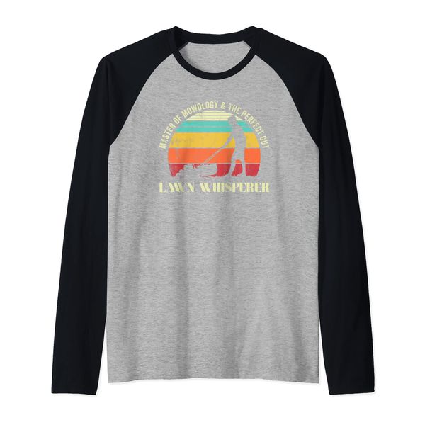 Lawn whisperer Funny garden mowing Raglan Baseball Tee