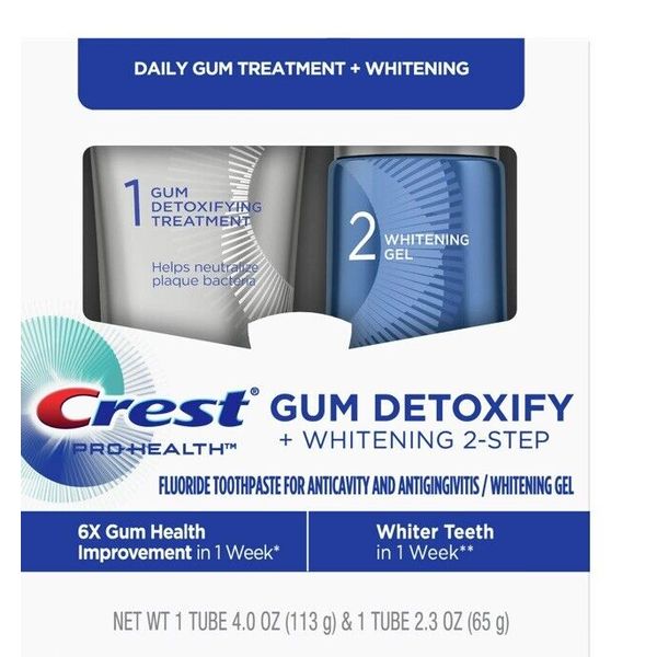 Crest Pro Health Gum Detoxify Plus Whitening Toothpaste Gel 2 Step Treatment