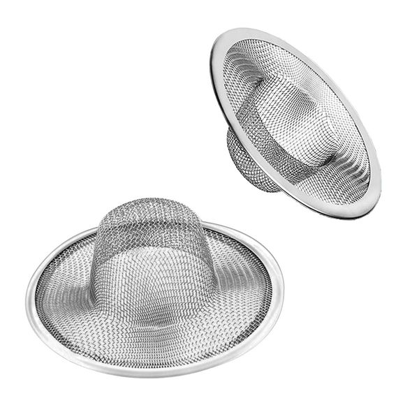 2pcs Heavy Duty Stainless Steel Slop Basket Filter Trap, 2.75" Top / 1" Mesh Metal Sink Strainer,Perfect for Kitchen Sink/Bathroom Bathtub Wash Basin Floor Drain Balcony Drain Hole,Utility…