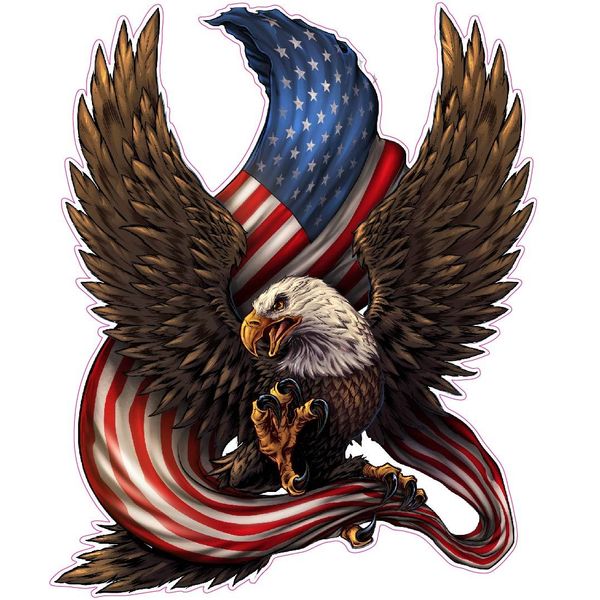 American bald Eagle American flag Decal X Large 24" Tall Decal 