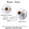  Light Bulb Socket with Cord,E26/ E27 Lamp Base Desktop 25ft Light Socket with Cord Light Bulb Base E26/ E27 Lamp Base Desktop 25ft Include Screw Cord On/Off Switch Hanging,Light Socket with Cord