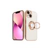 Shizuka Will iPhone 13 Mini Smartphone Case Smartphone Ring Grittier Case with Ring 1pc Pearl White