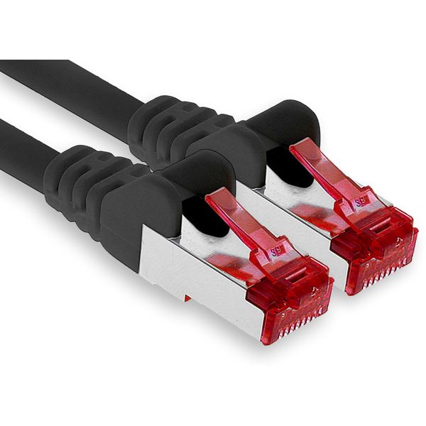 1aTTack.de - 1x 5m CAT6 patch cable S/FTP PIMF shielding CAT.6 RJ45 network cable Ethernet cable DSL LAN router switch modem patch panel - black - 1 piece